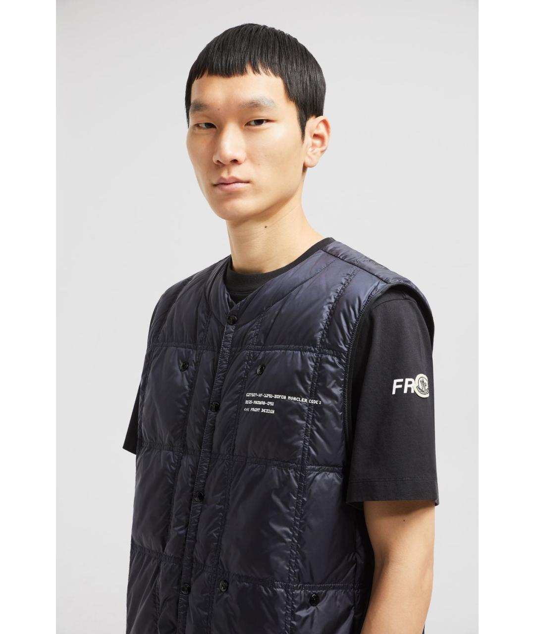 MONCLER Темно-синий полиамидовый жилет, фото 4