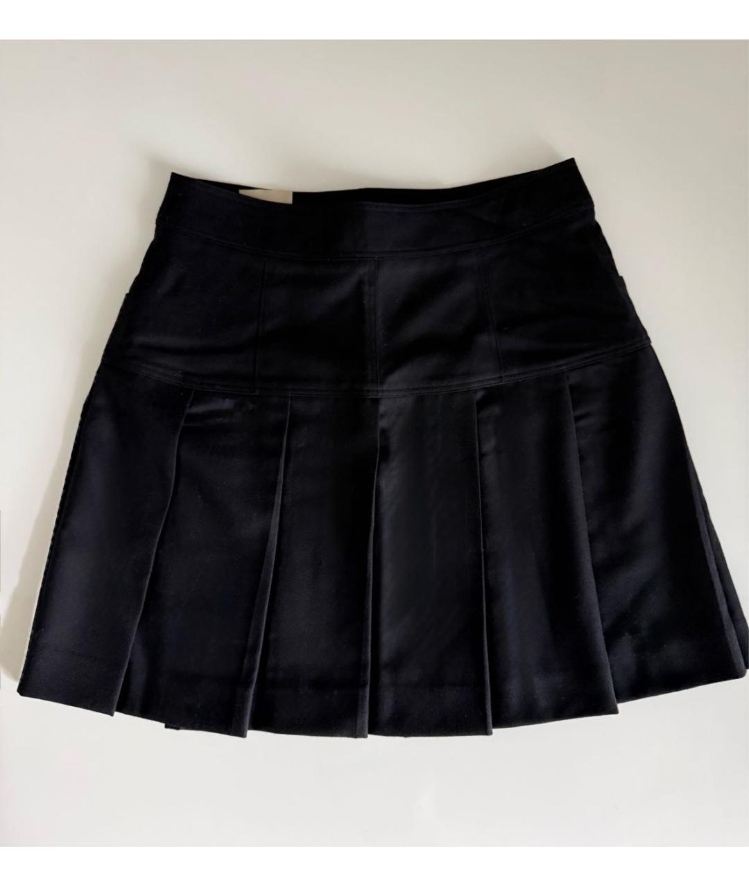 BURBERRY Черная шерстяная юбка мини, фото 2