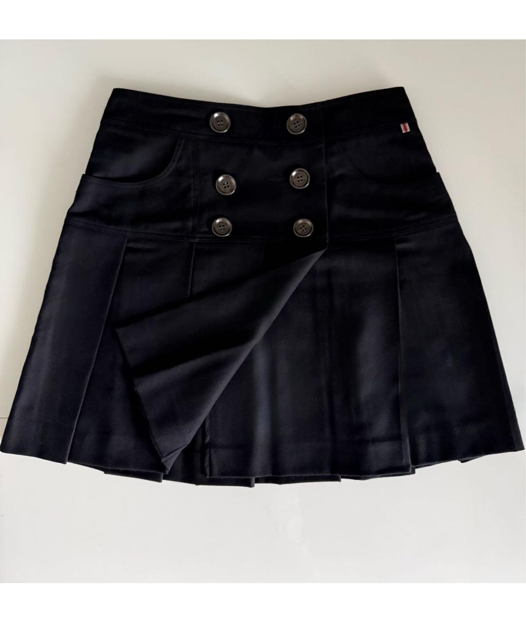BURBERRY Черная шерстяная юбка мини, фото 3