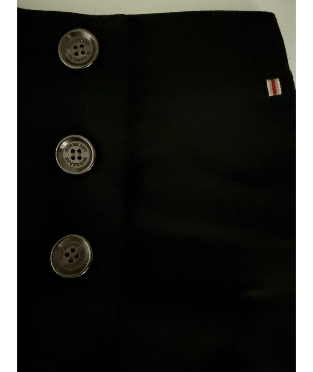 BURBERRY Черная шерстяная юбка мини, фото 5