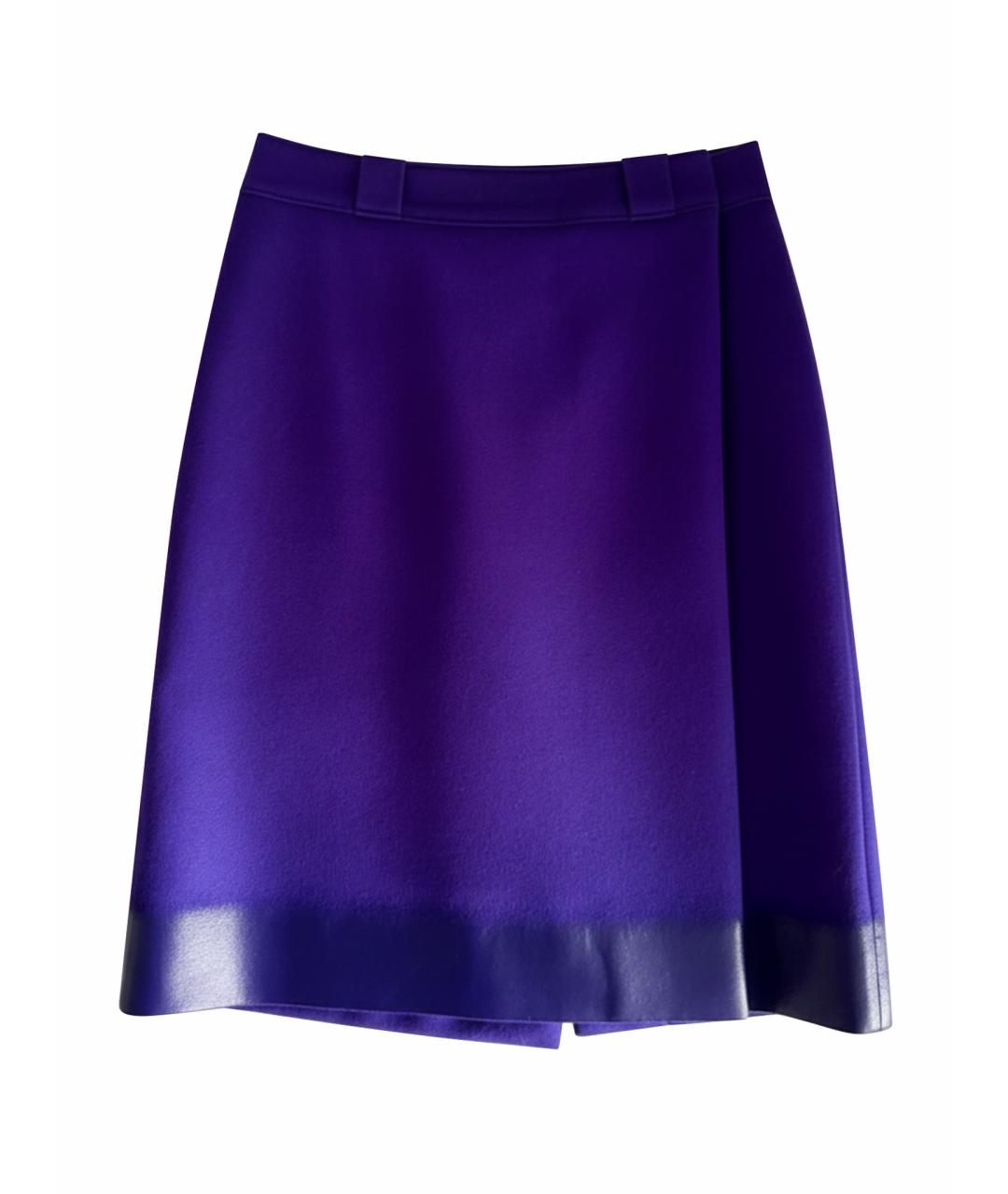 PRADA Фиолетовая шерстяная юбка миди, фото 1
