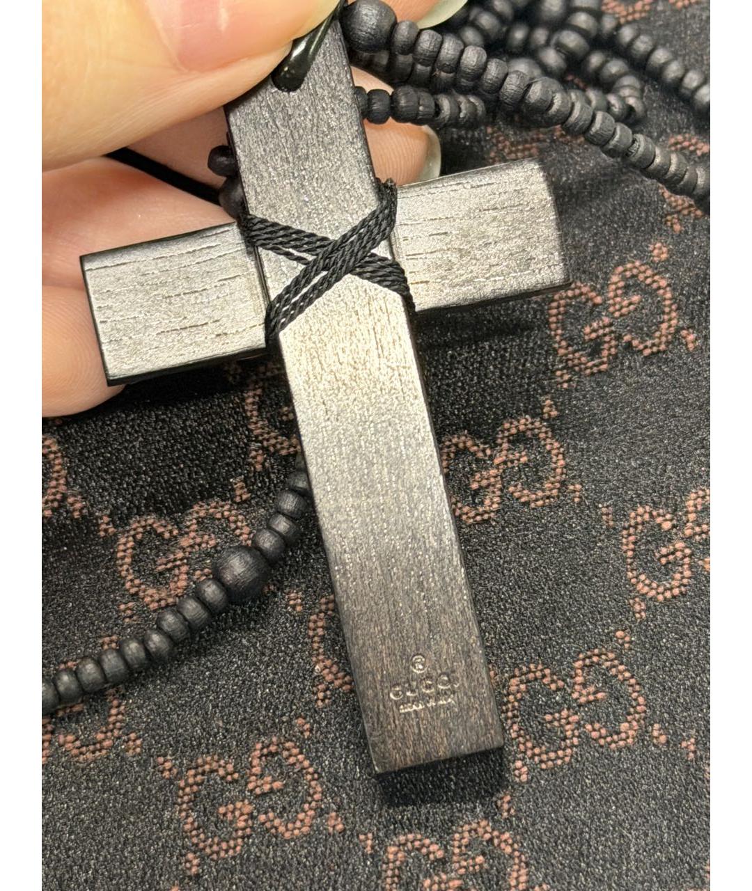 GUCCI Черная деревянная подвеска, фото 3