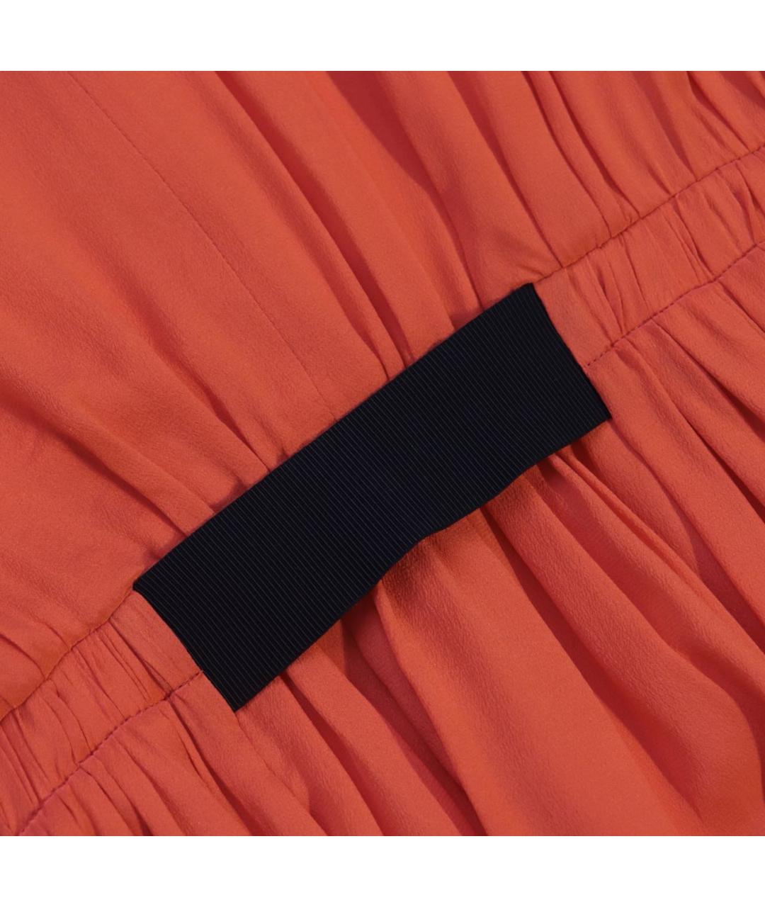 VICTORIA BECKHAM Оранжевое шелковое повседневное платье, фото 5