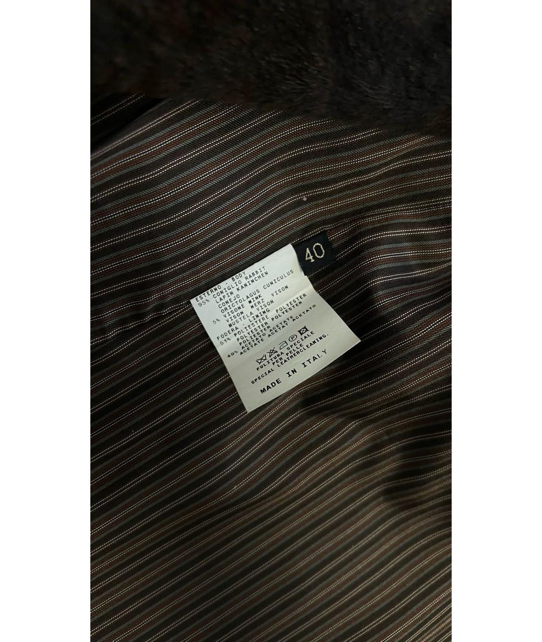 ETRO Коричневая меховая шуба, фото 5