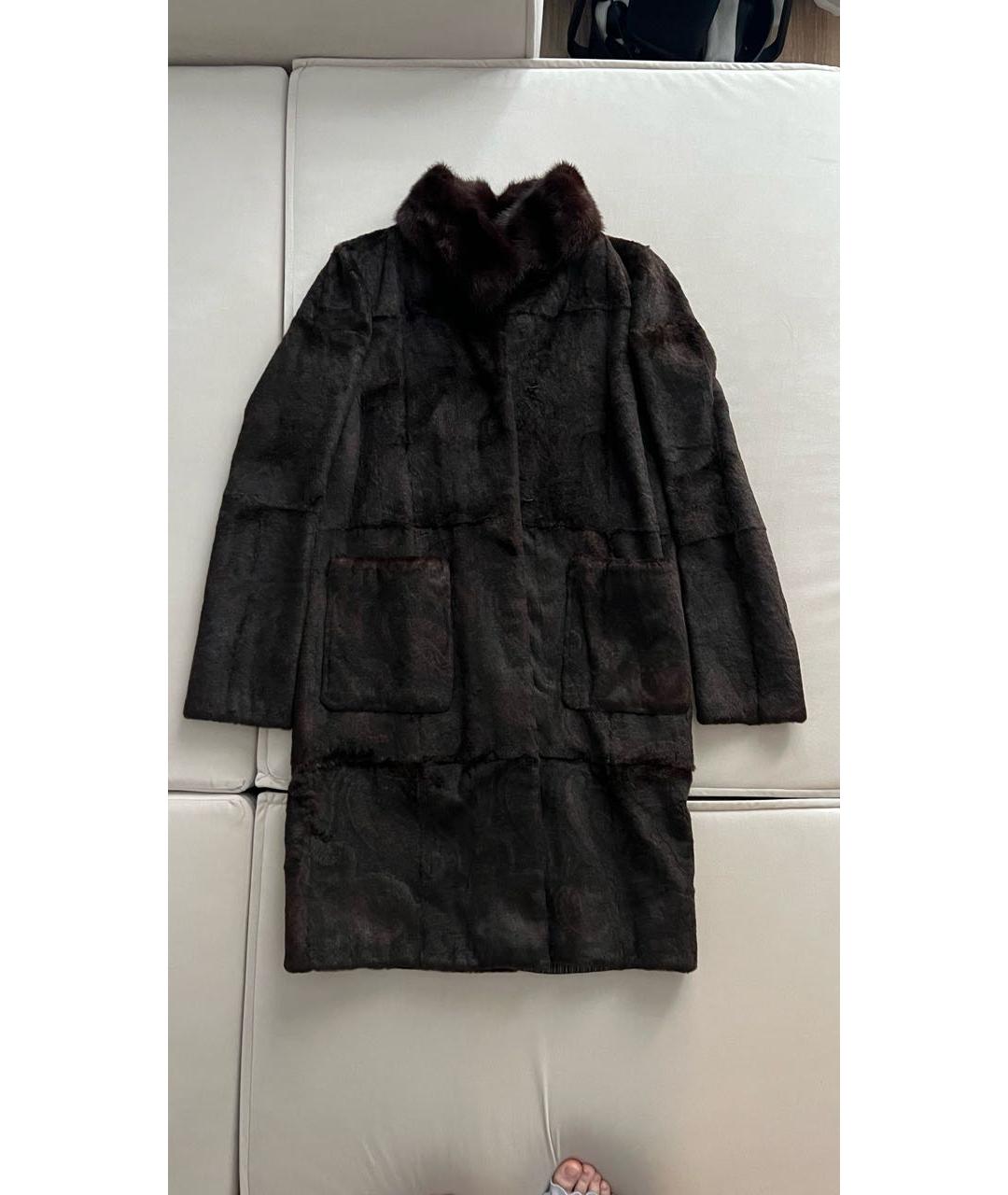 ETRO Коричневая меховая шуба, фото 9