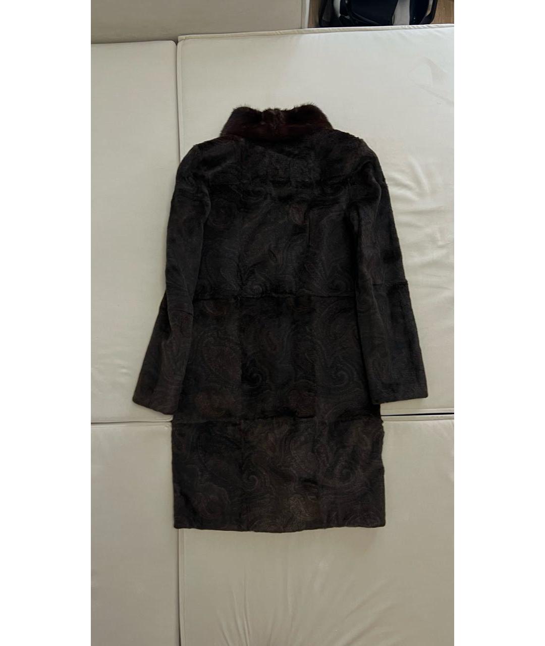 ETRO Коричневая меховая шуба, фото 2