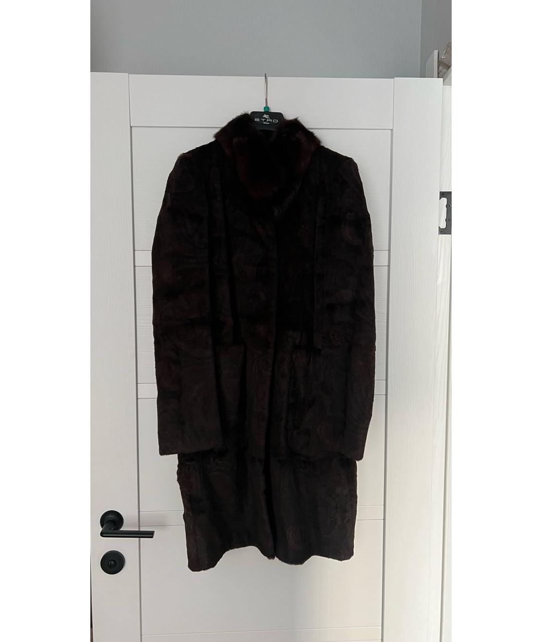 ETRO Коричневая меховая шуба, фото 8