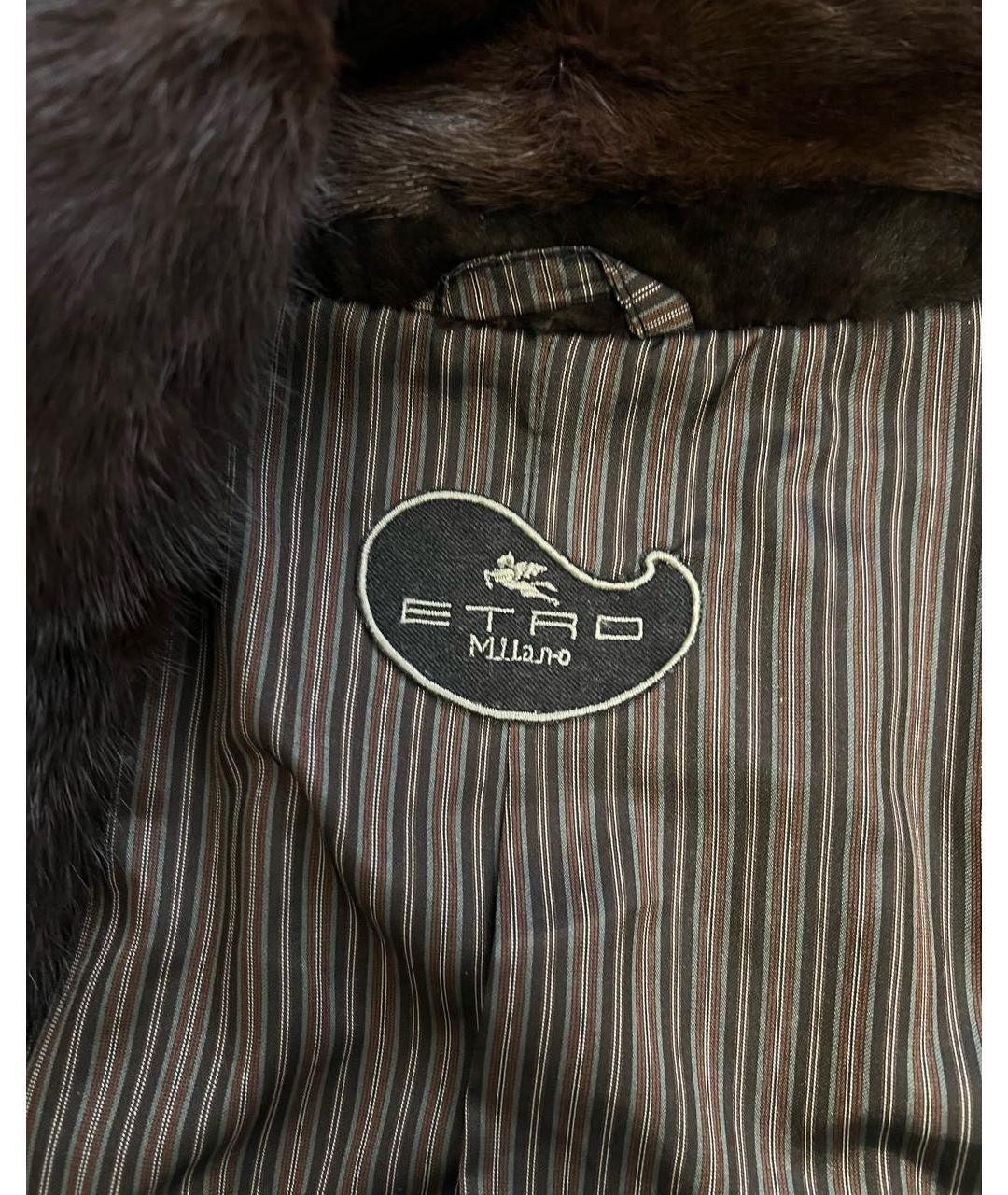 ETRO Коричневая меховая шуба, фото 3