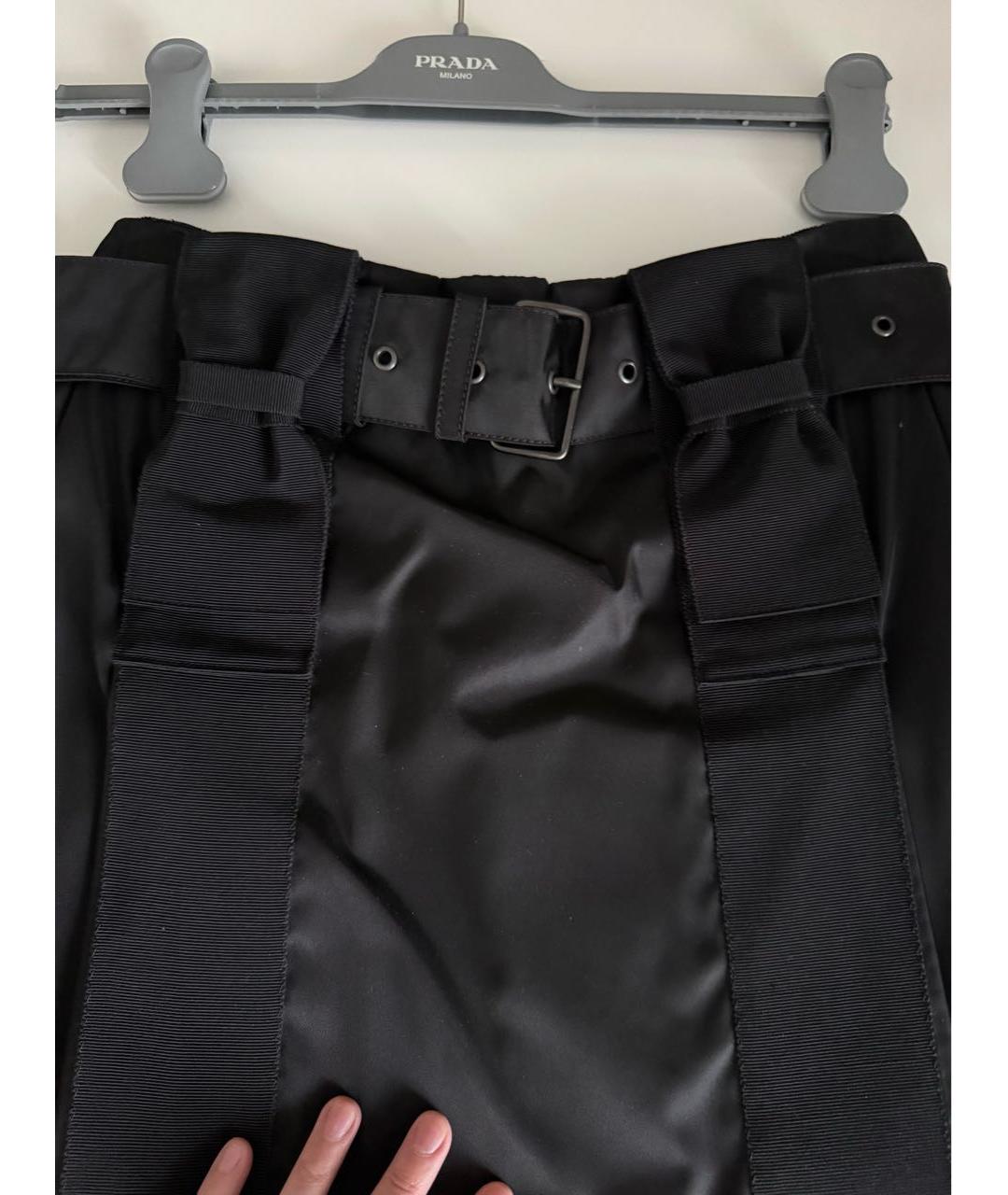 PRADA Черная полиамидовая юбка миди, фото 4