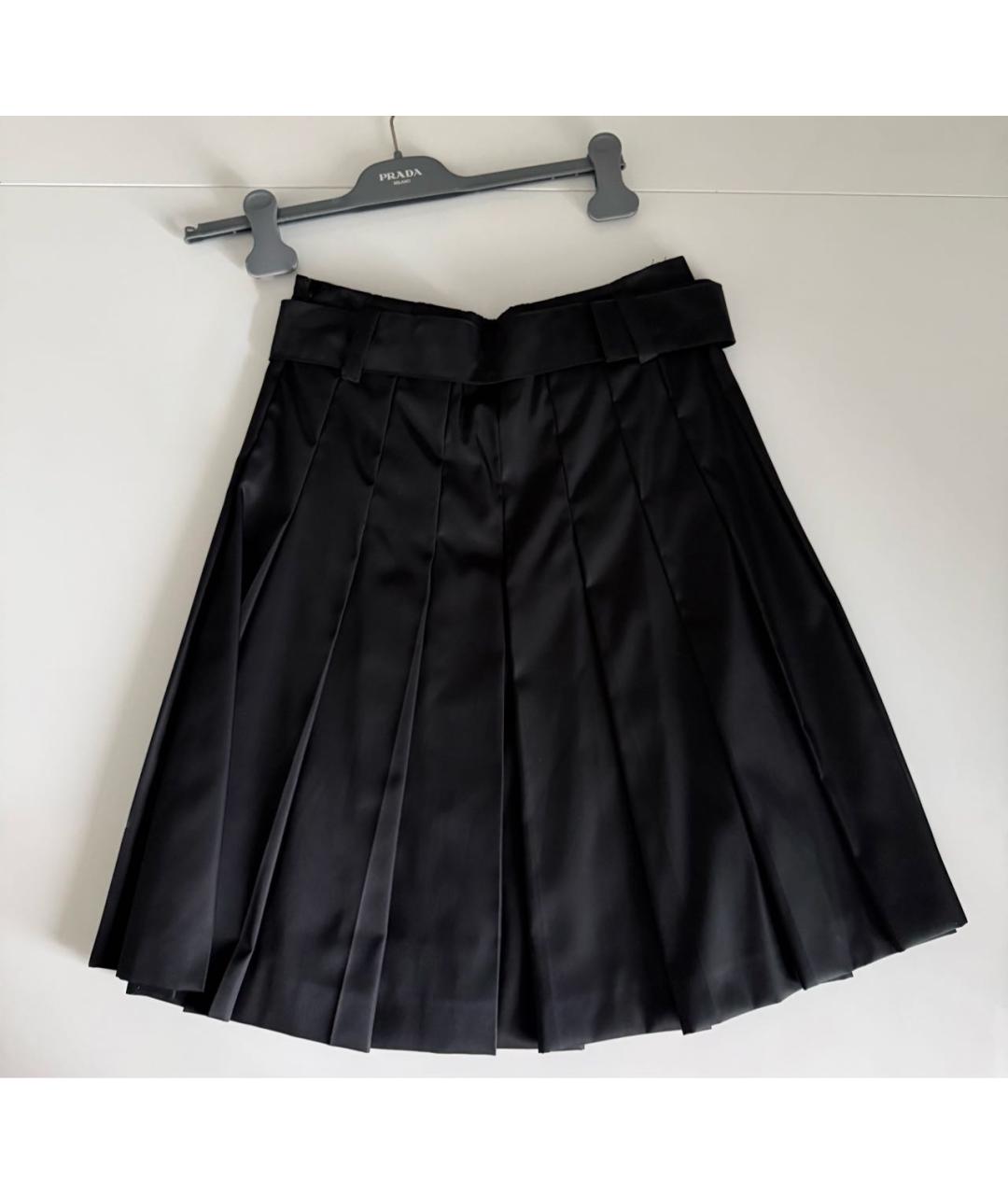 PRADA Черная полиамидовая юбка миди, фото 2