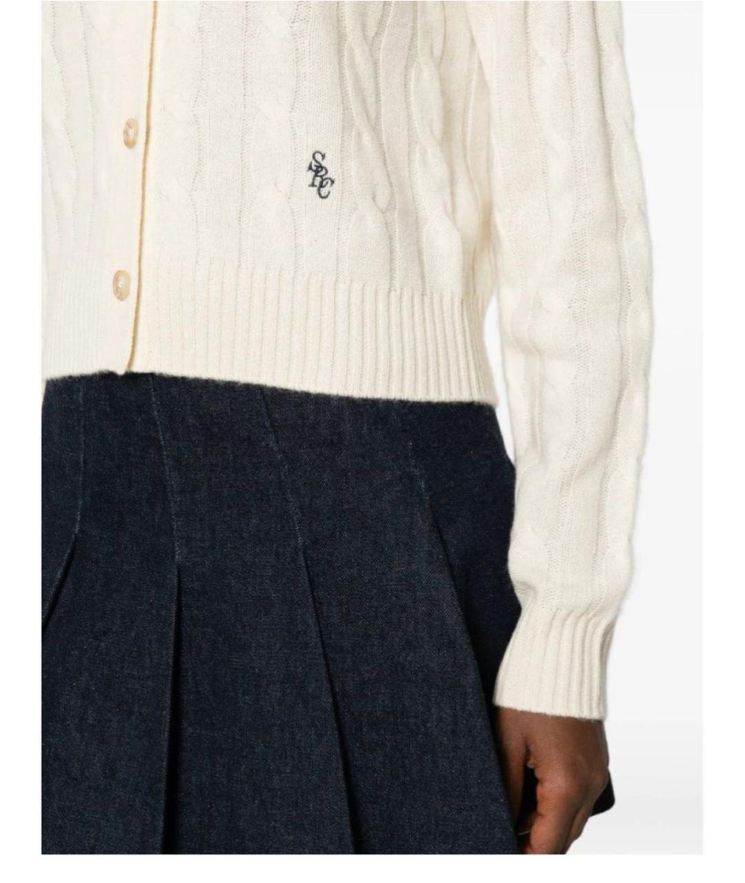 SPORTY AND RICH Бежевый кашемировый кардиган, фото 2