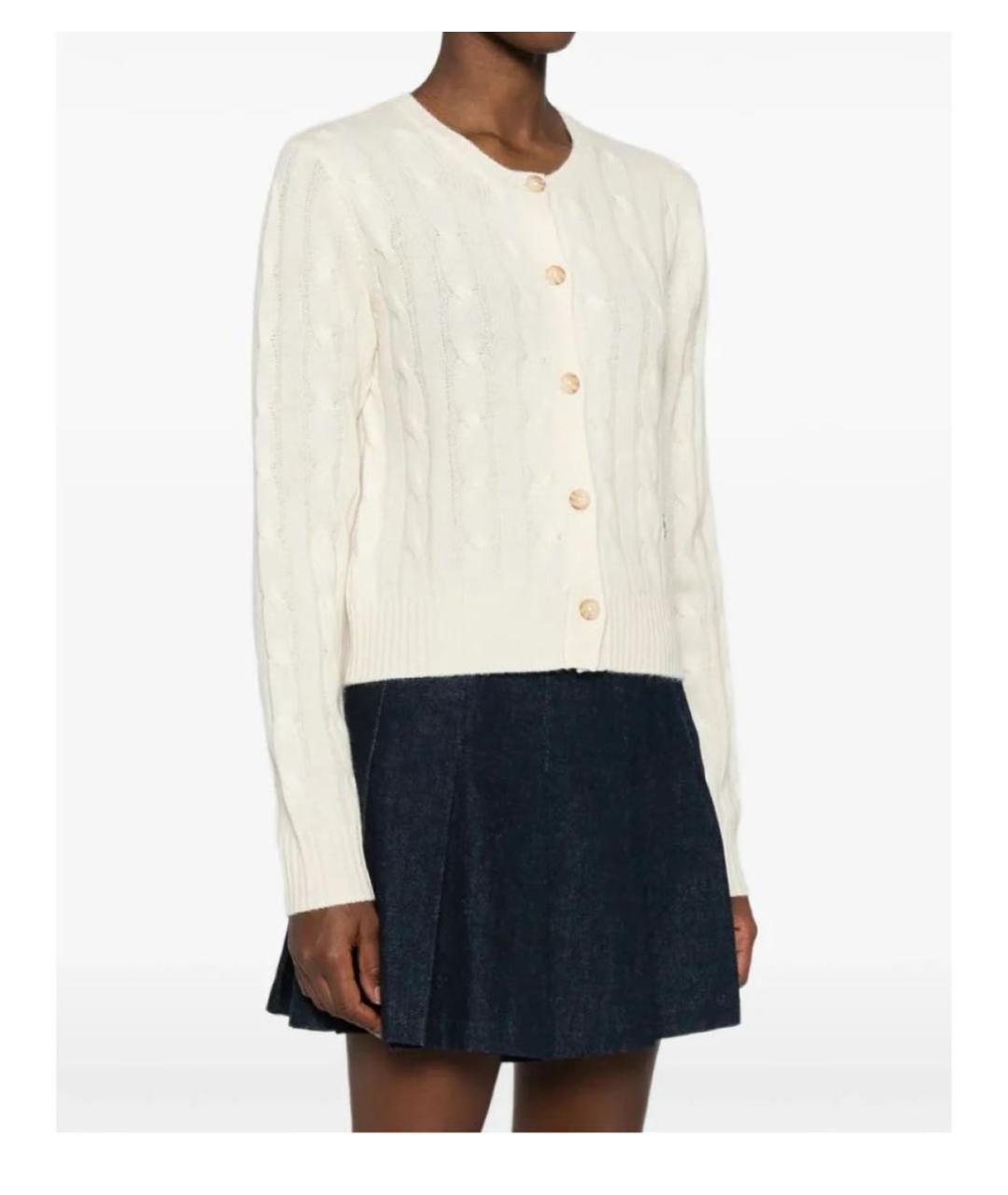 SPORTY AND RICH Бежевый кашемировый кардиган, фото 4