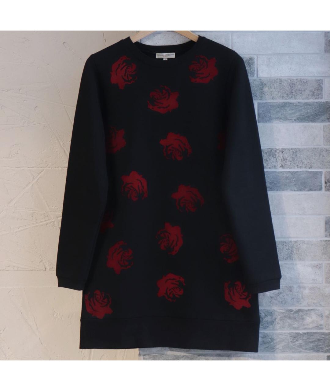 OPENING CEREMONY Черное хлопковое повседневное платье, фото 2