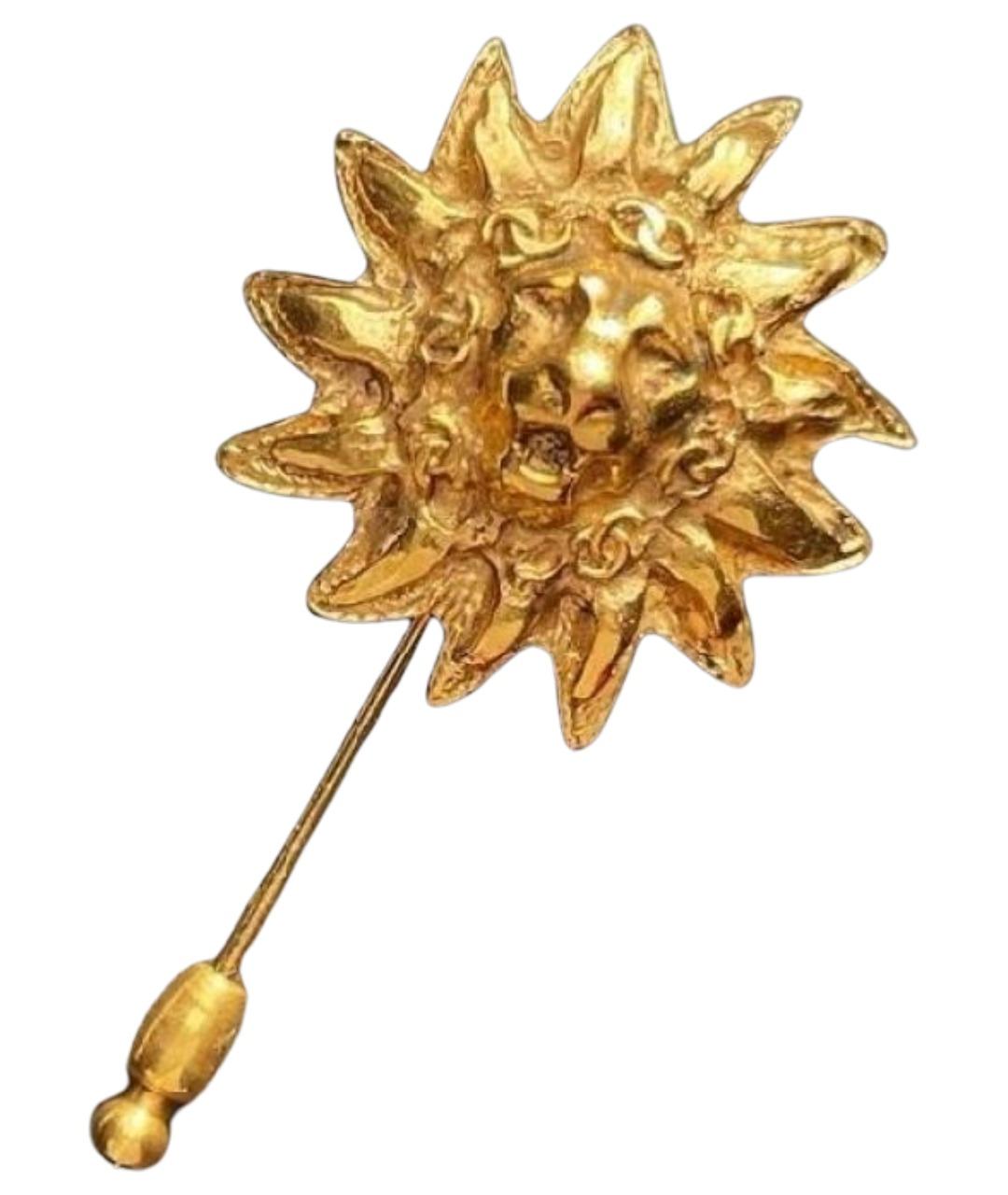 CHANEL Золотая металлическая булавка / брошь, фото 1