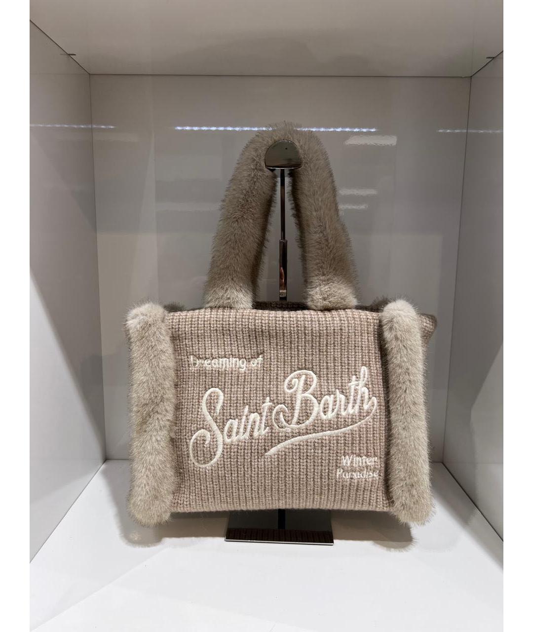 St. Barth Бежевая тканевая сумка тоут, фото 2