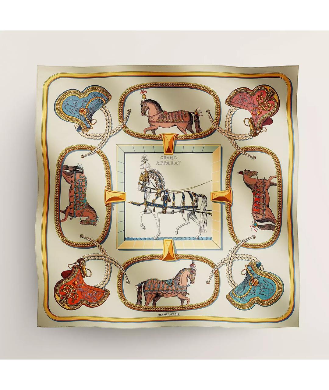 HERMES Мульти шелковый платок, фото 2