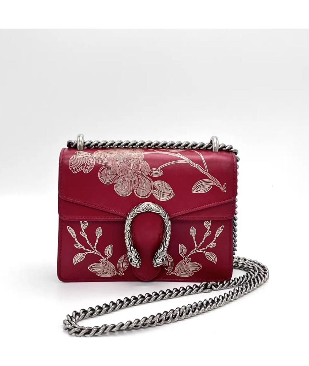 GUCCI Красная кожаная сумка через плечо, фото 6