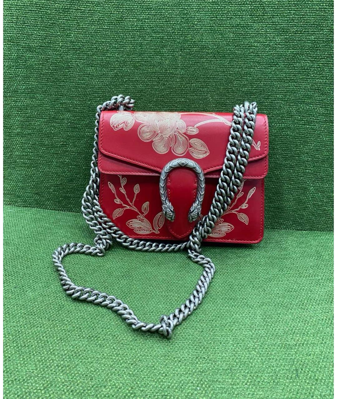 GUCCI Красная кожаная сумка через плечо, фото 5