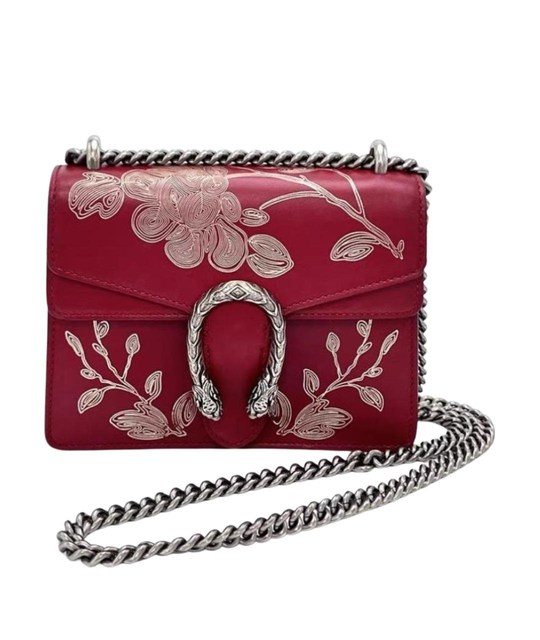 GUCCI Красная кожаная сумка через плечо, фото 1