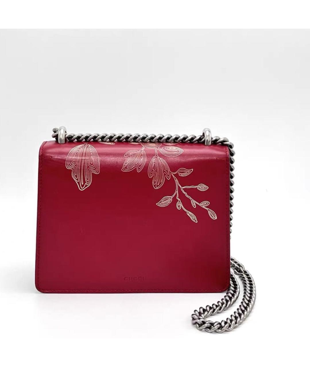 GUCCI Красная кожаная сумка через плечо, фото 4