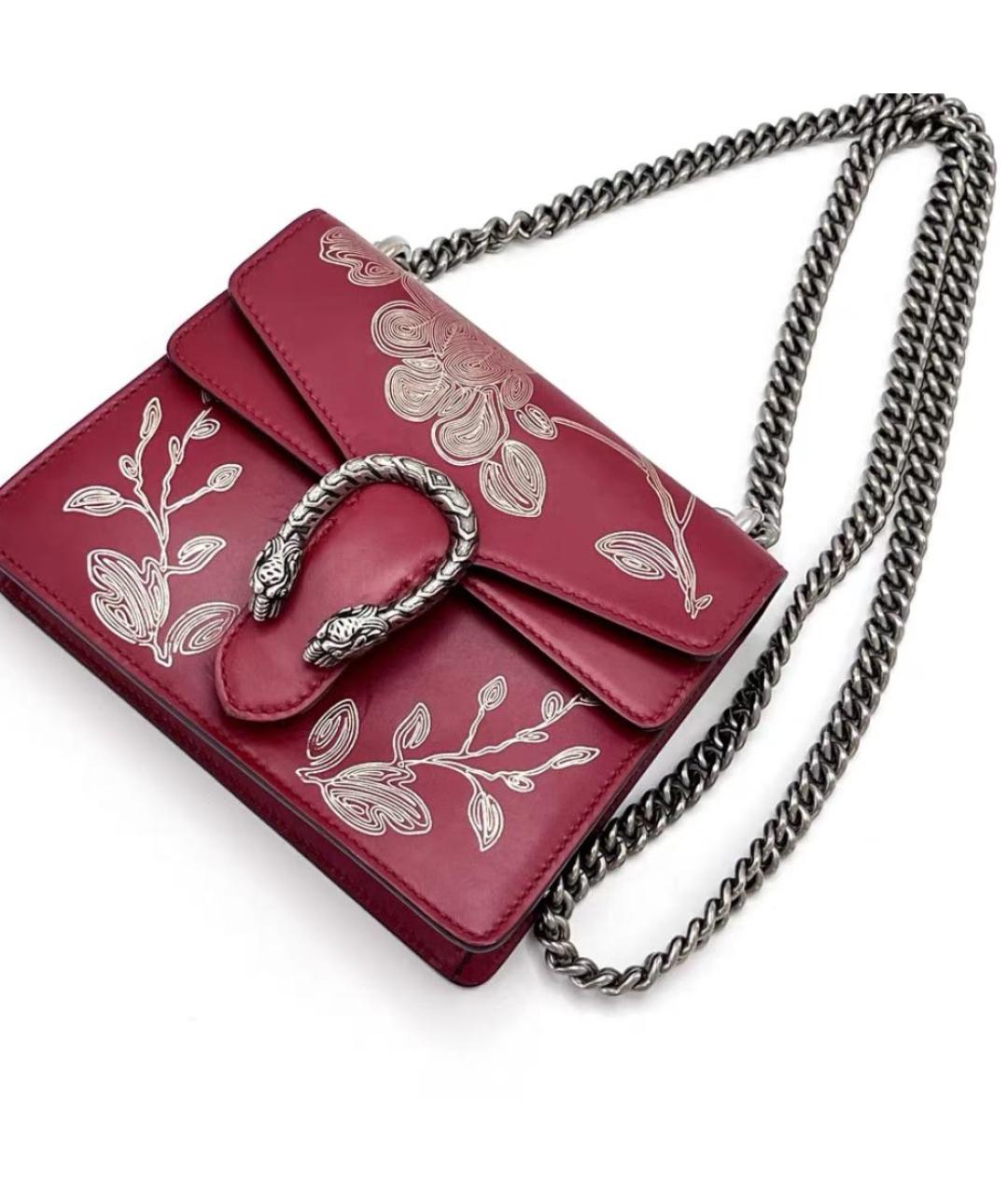 GUCCI Красная кожаная сумка через плечо, фото 3