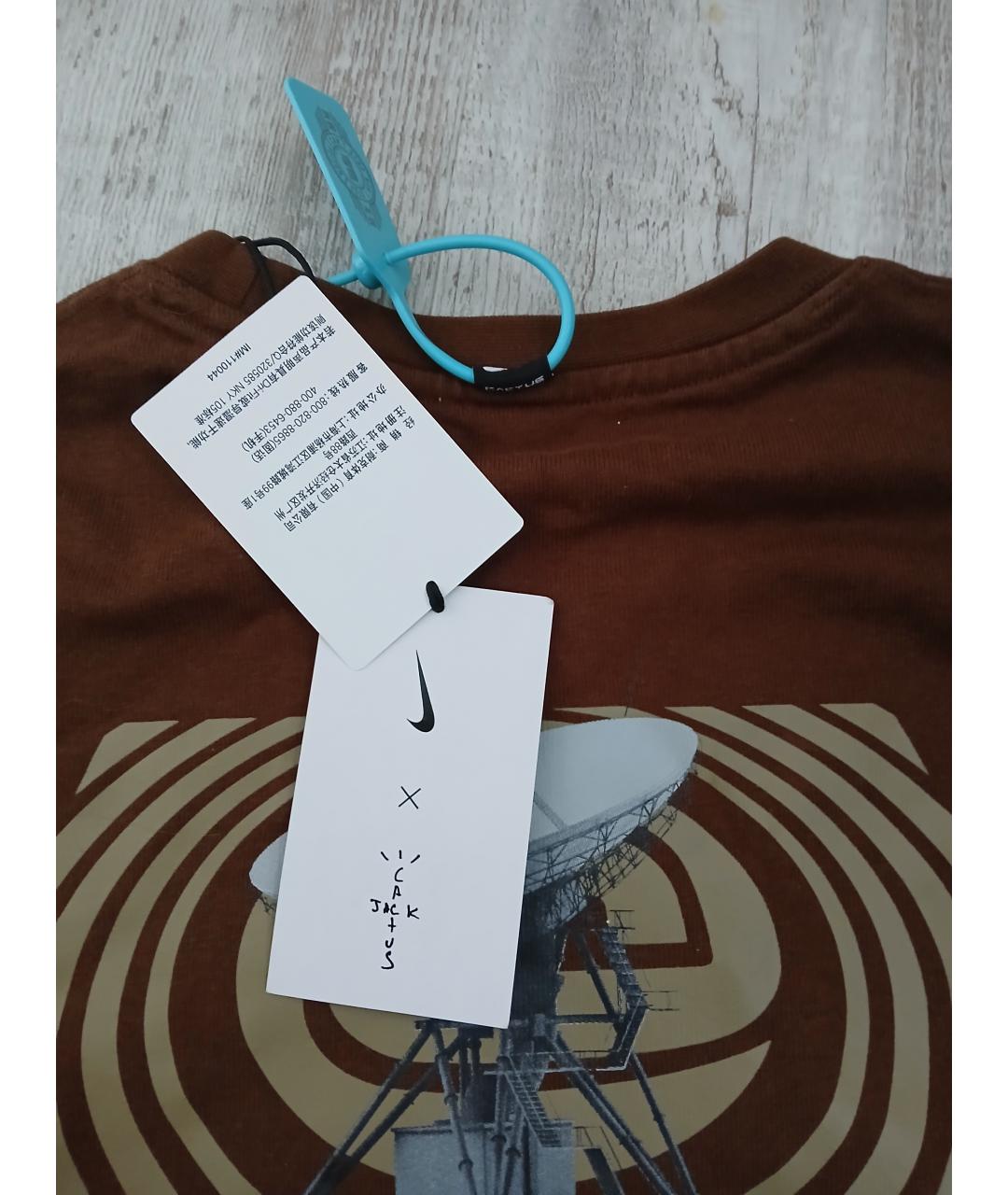 CACTUS JACK BY TRAVIS SCOTT Коричневая хлопковая футболка, фото 3