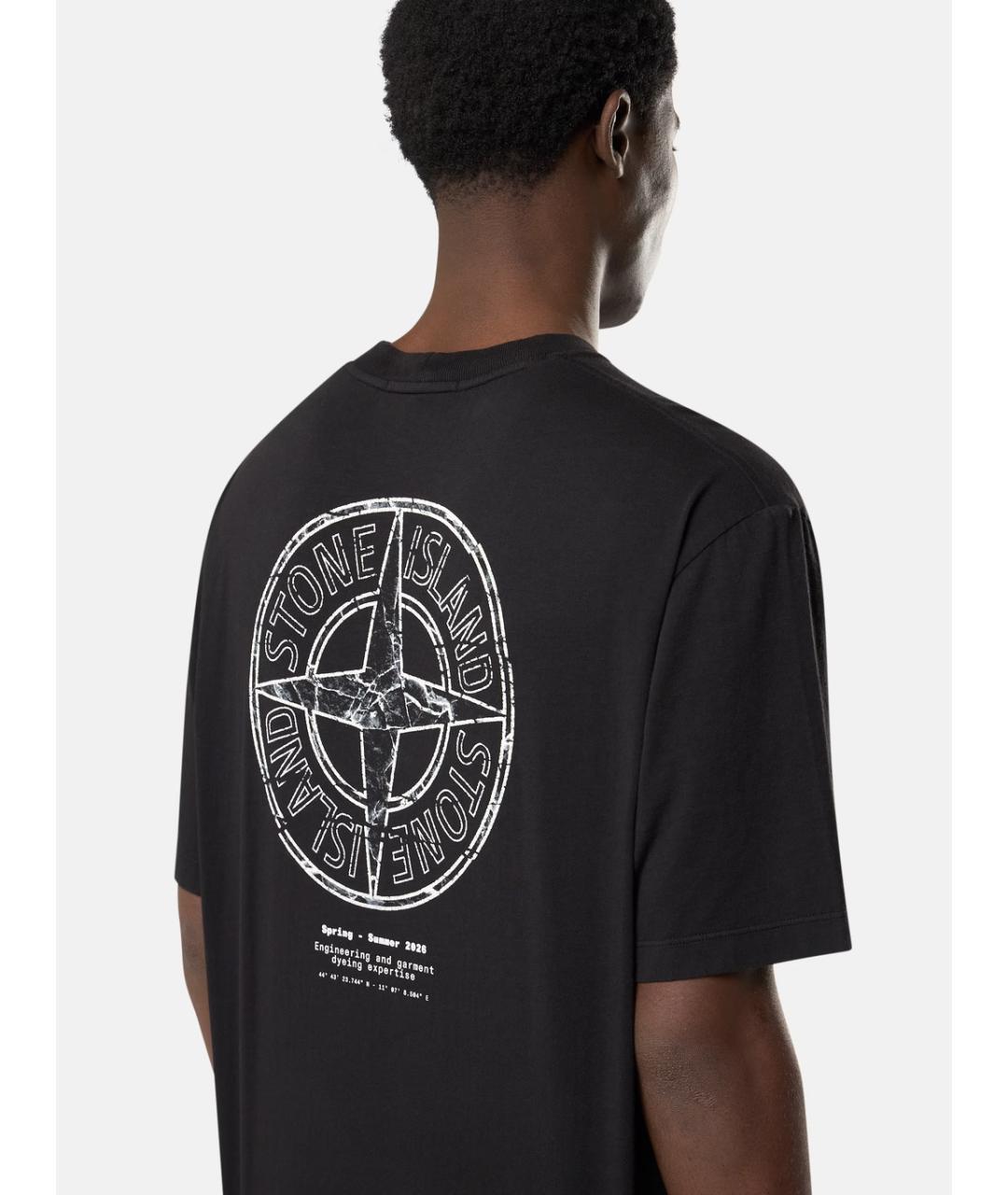 STONE ISLAND Черная футболка, фото 4