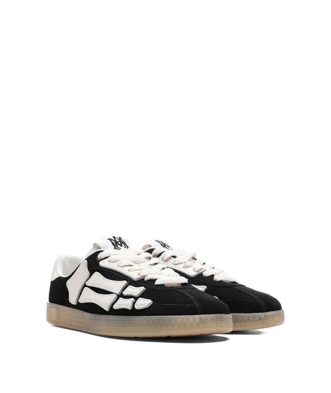 AMIRI Черные кожаные низкие кроссовки / кеды, фото 2