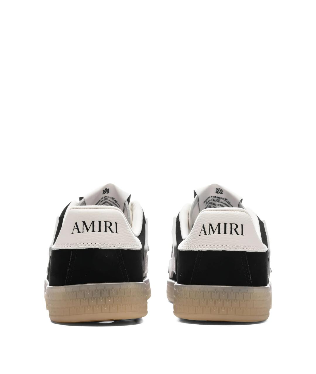 AMIRI Черные кожаные низкие кроссовки / кеды, фото 3