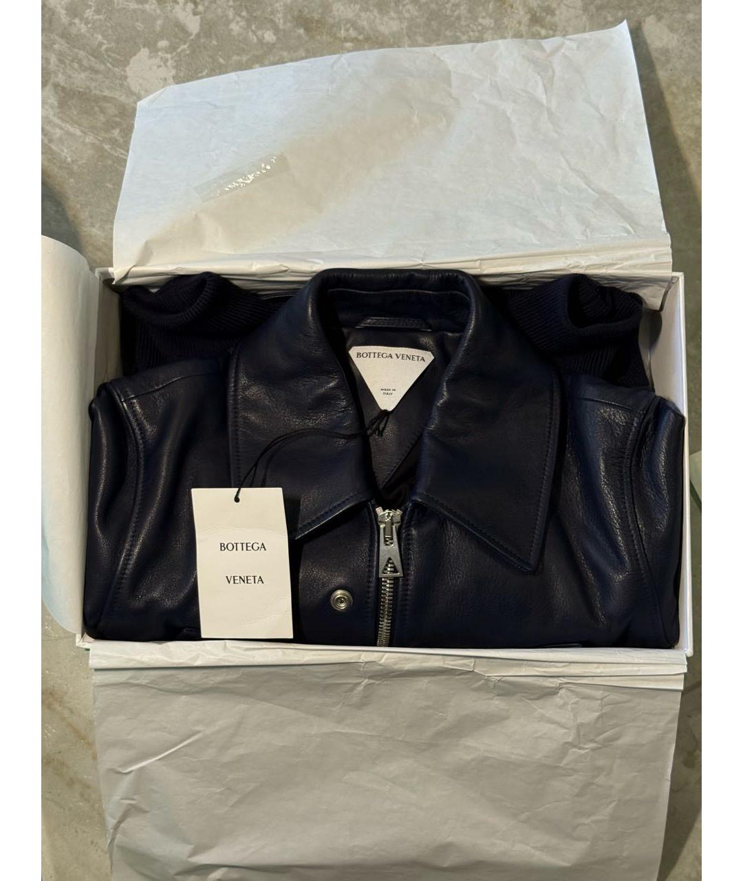 BOTTEGA VENETA Синяя кожаная куртка, фото 5