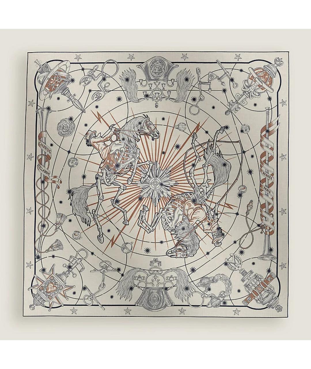 HERMES Бежевый кашемировый платок, фото 2