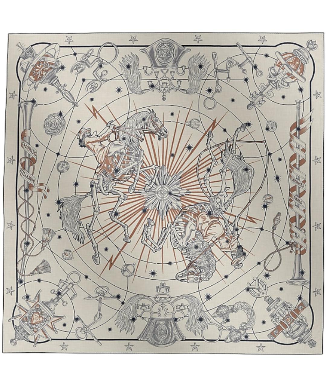 HERMES Бежевый кашемировый платок, фото 1