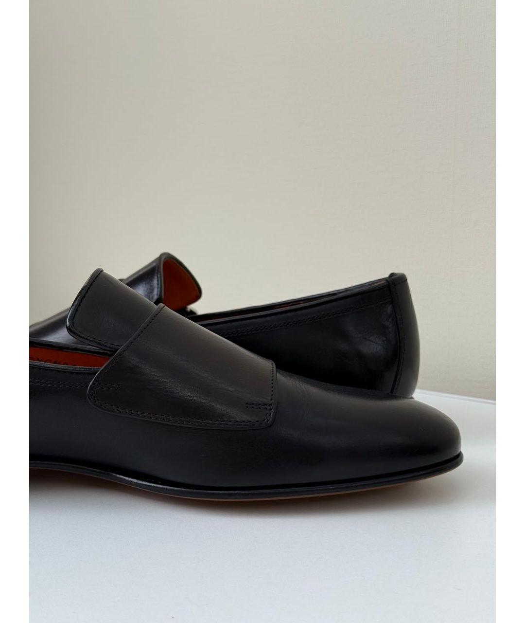 SANTONI Черные кожаные туфли, фото 5