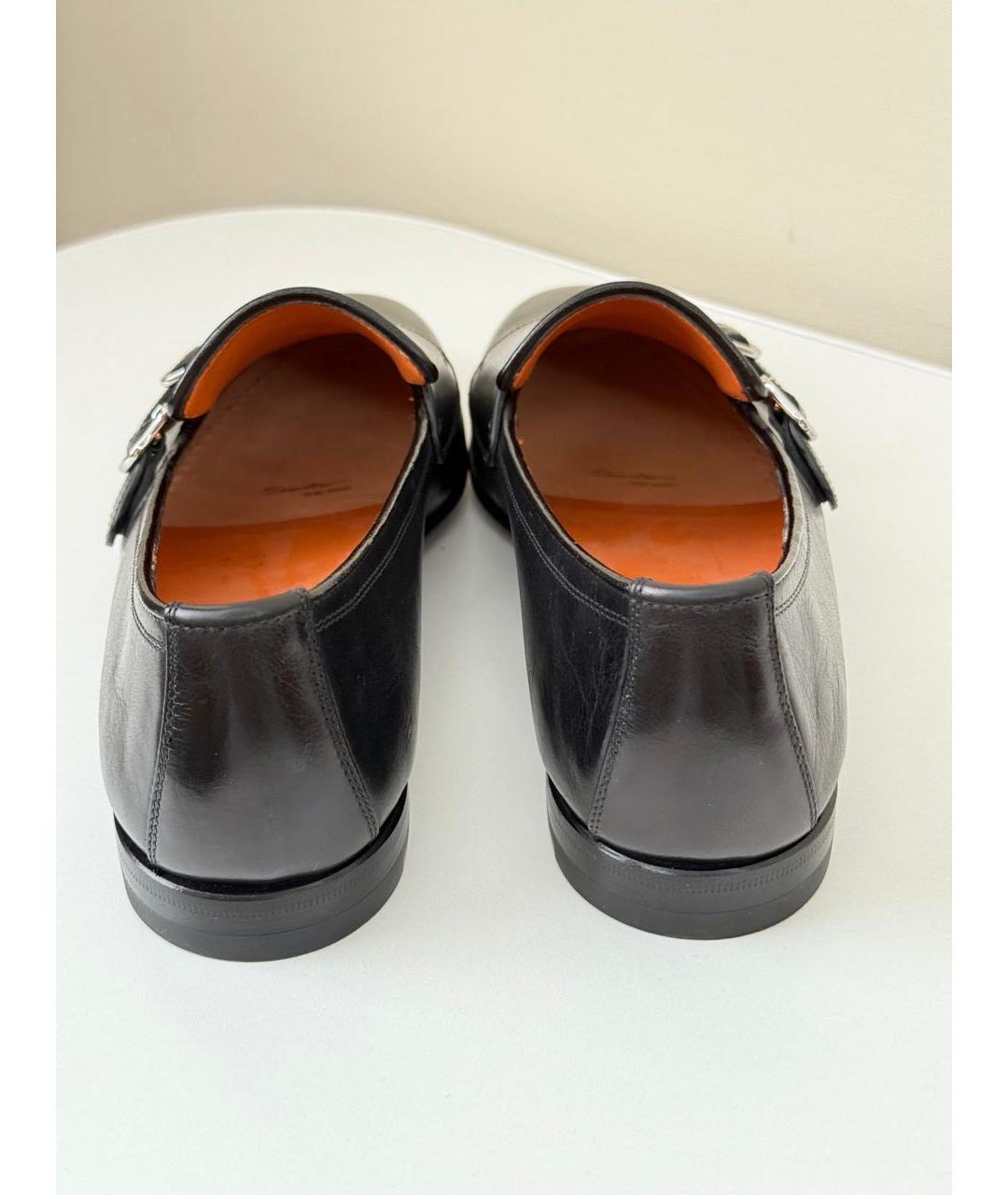 SANTONI Черные кожаные туфли, фото 3