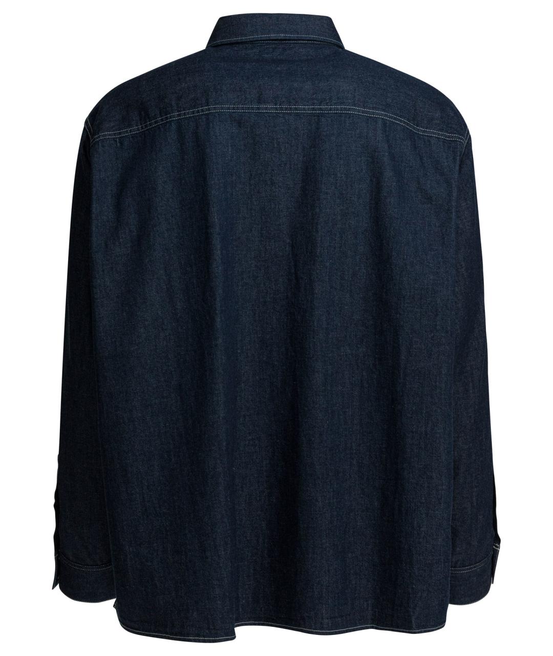 CELINE Темно-синяя хлопковая кэжуал рубашка, фото 2