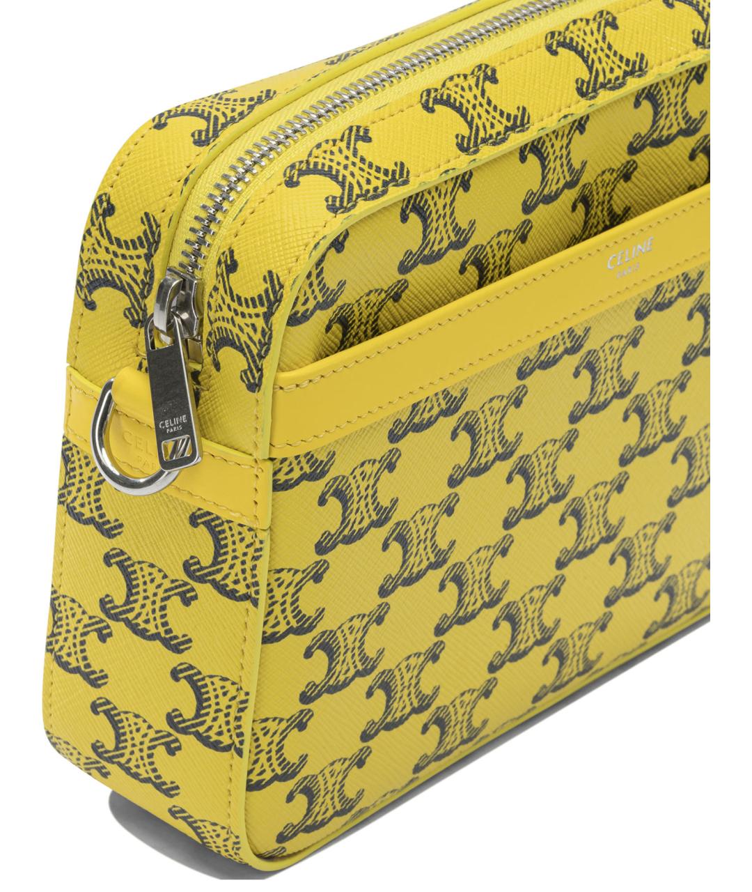 CELINE Желтая сумка на плечо, фото 4