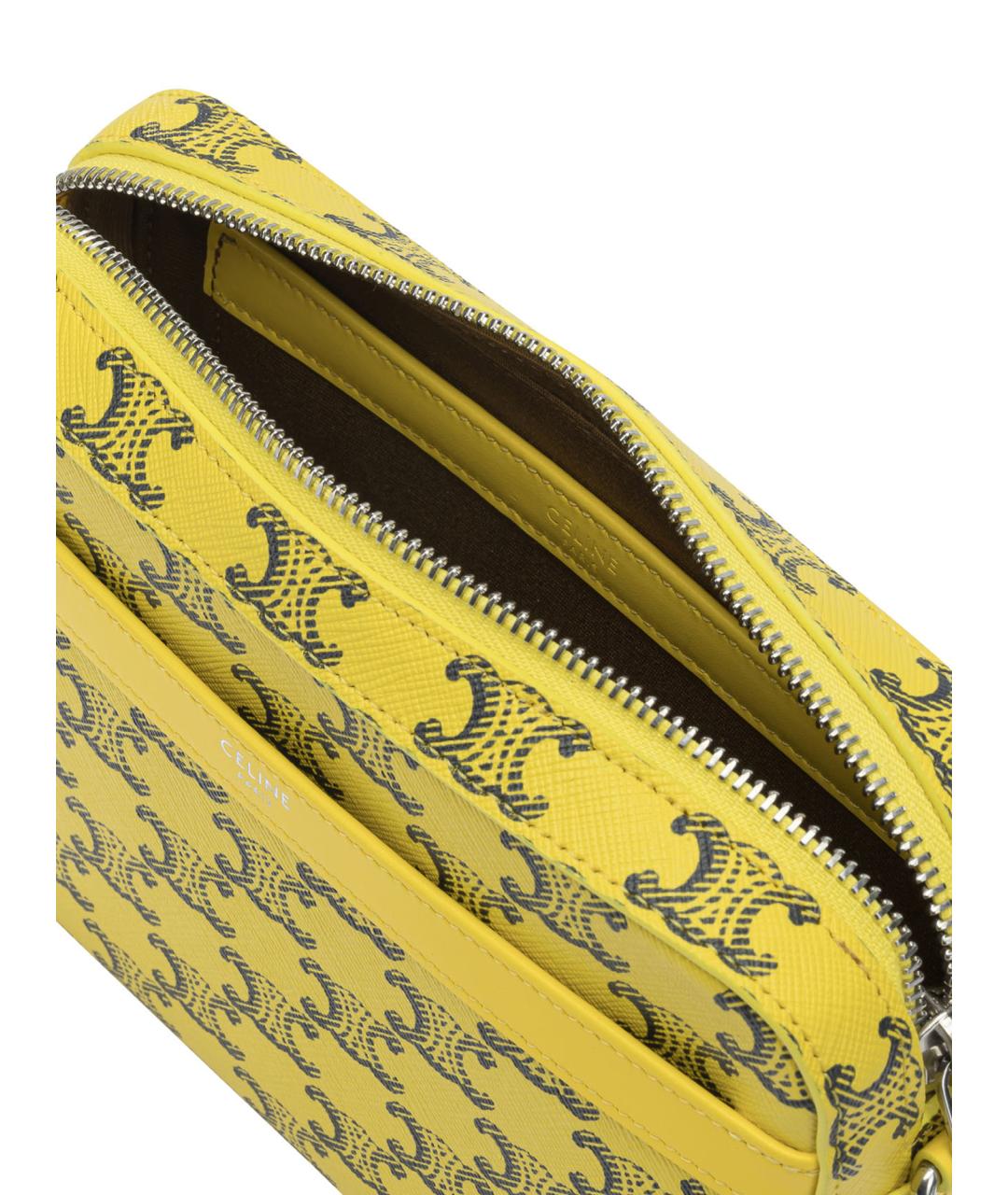 CELINE Желтая сумка на плечо, фото 5