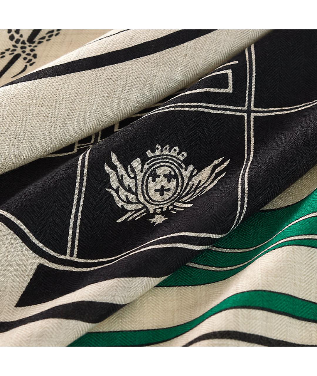 HERMES Зеленый кашемировый платок, фото 3