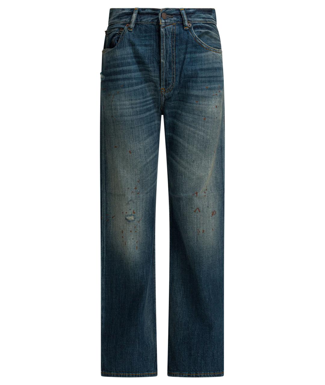 ACNE STUDIOS Синие хлопковые прямые джинсы, фото 1