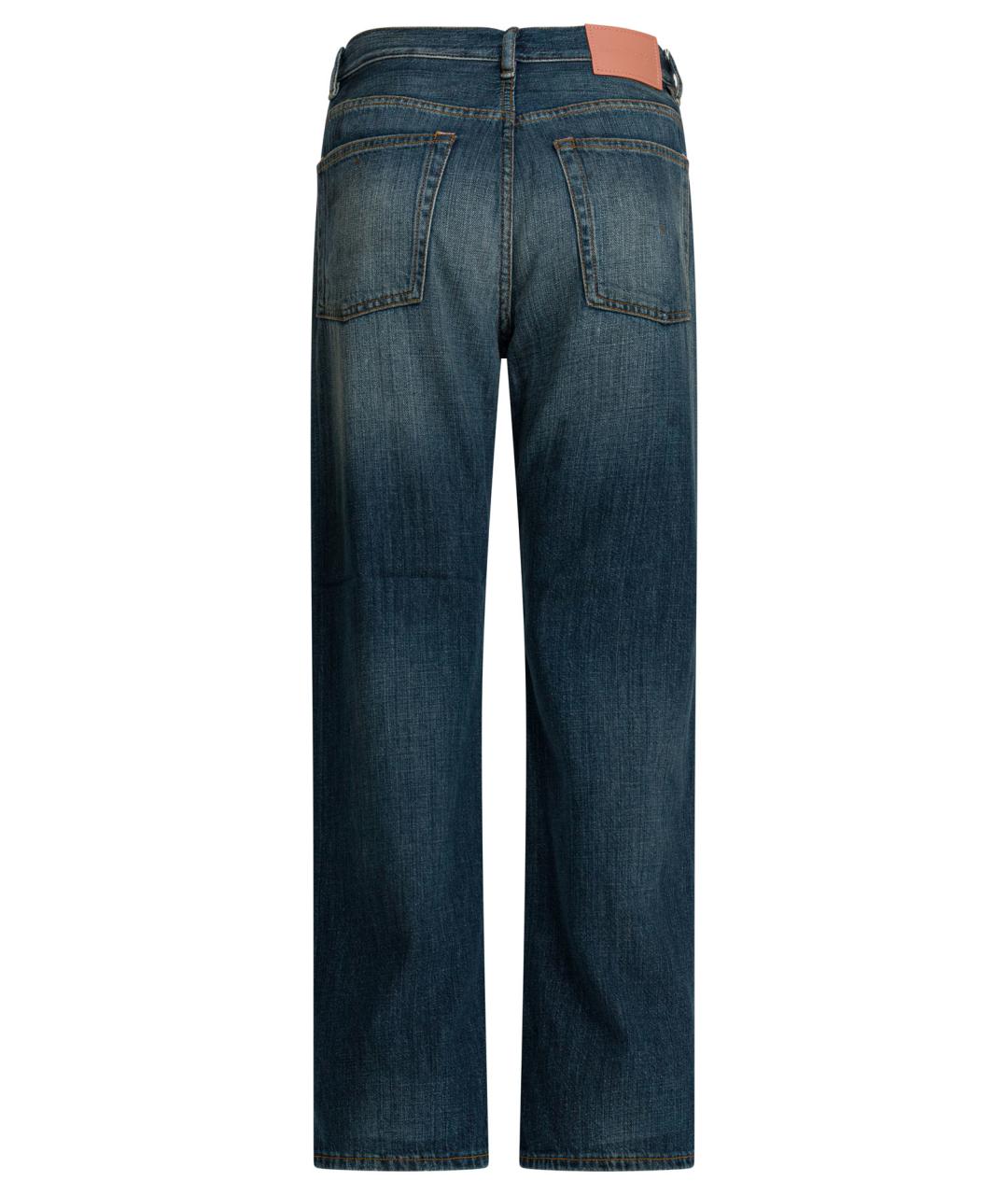 ACNE STUDIOS Синие хлопковые прямые джинсы, фото 2