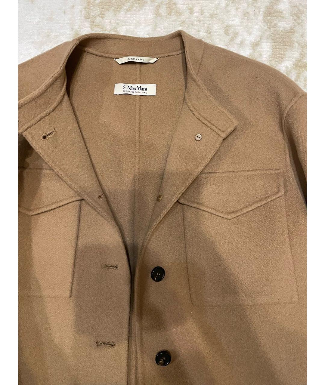 'S MAX MARA Коричневый шерстяной жакет/пиджак, фото 3