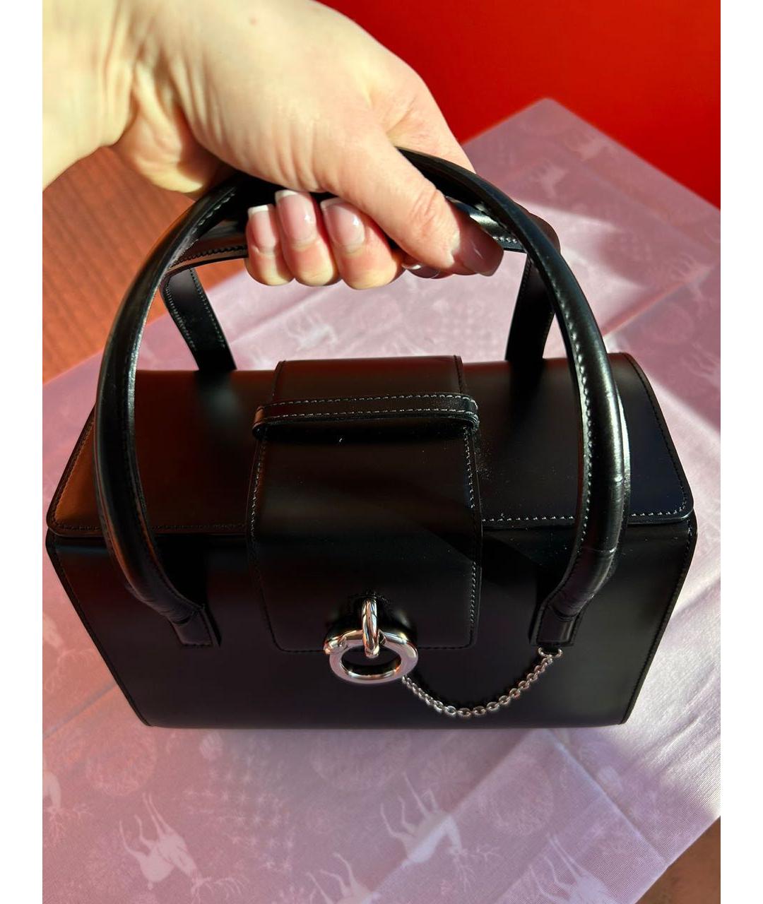 CARTIER Черная кожаная сумка тоут, фото 3