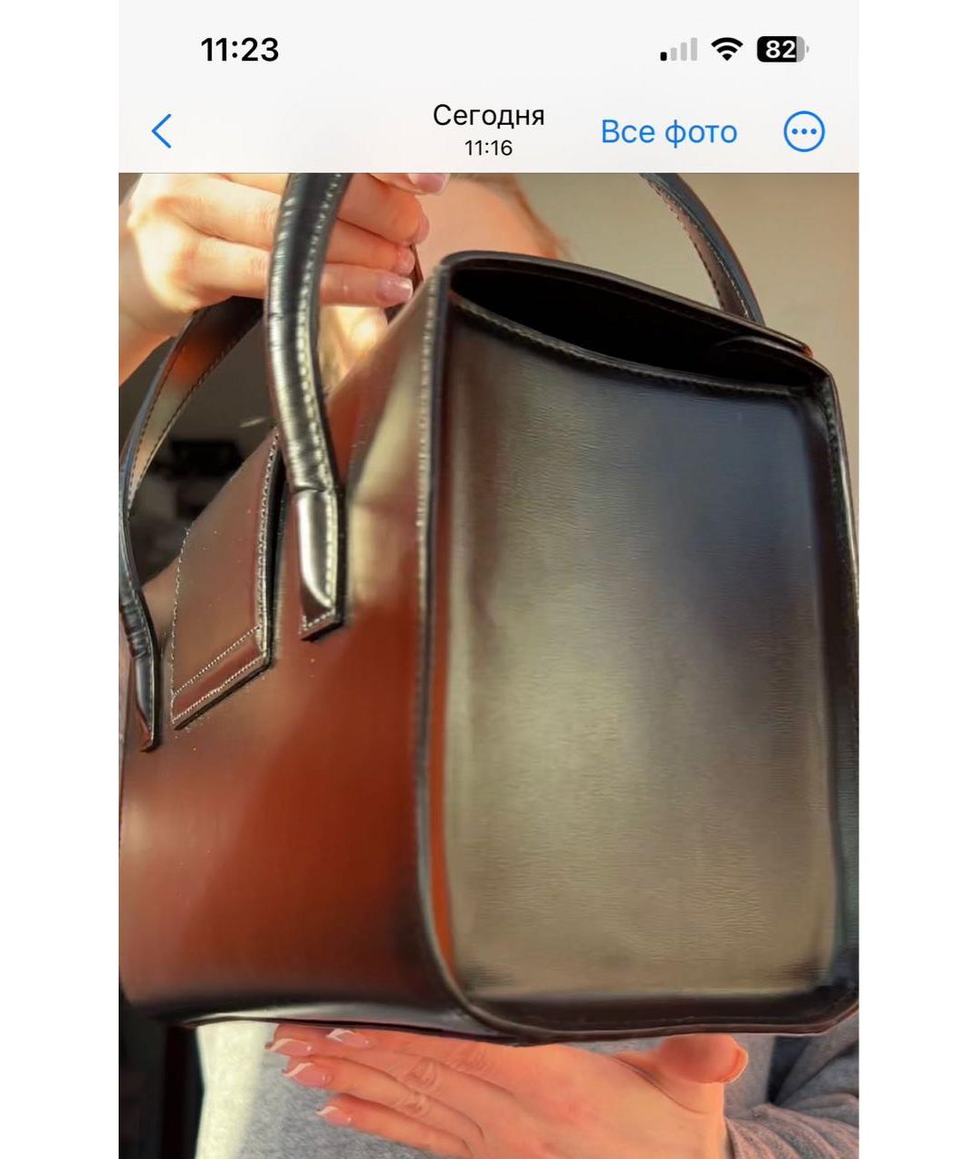 CARTIER Черная кожаная сумка тоут, фото 2