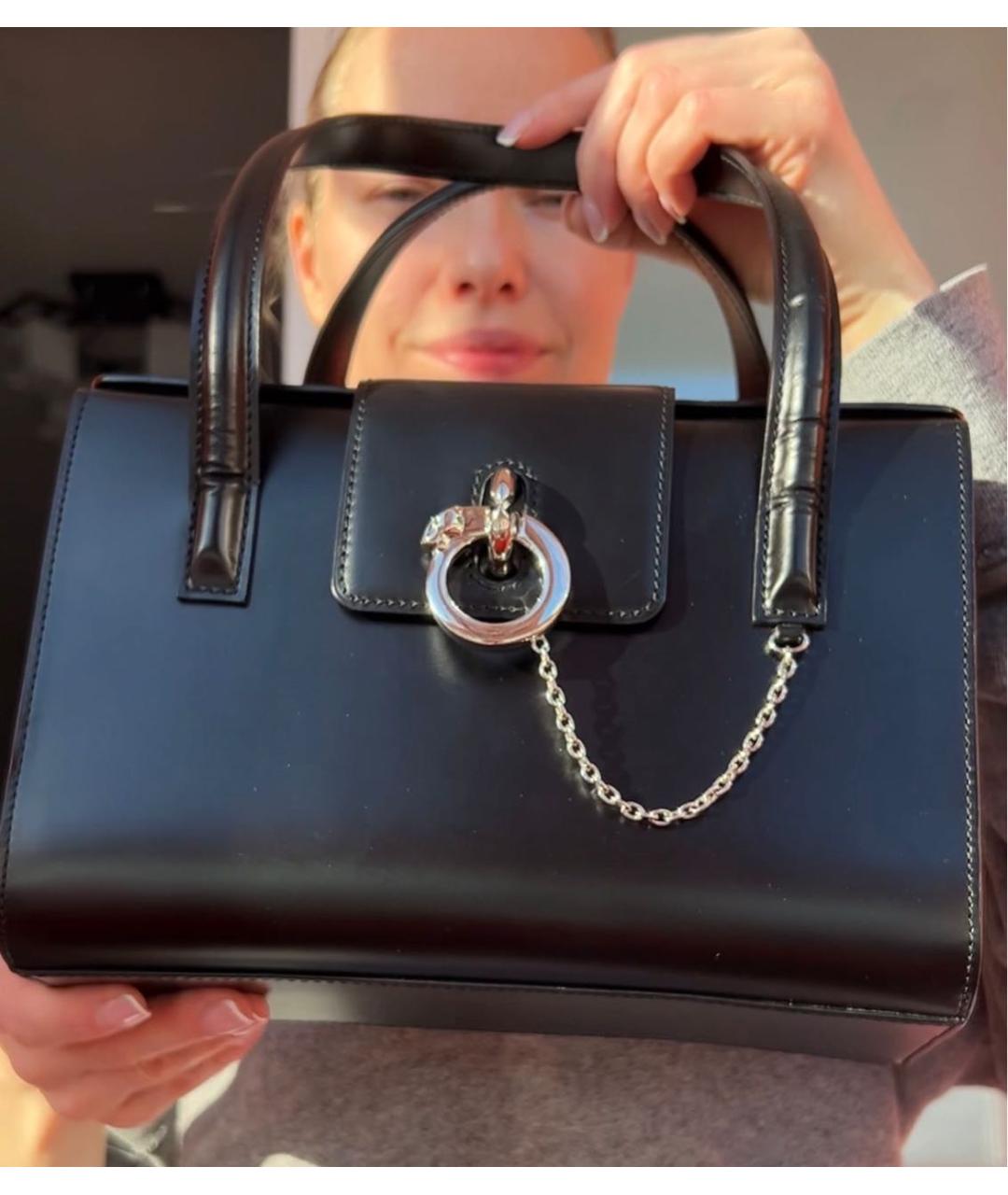 CARTIER Черная кожаная сумка тоут, фото 6