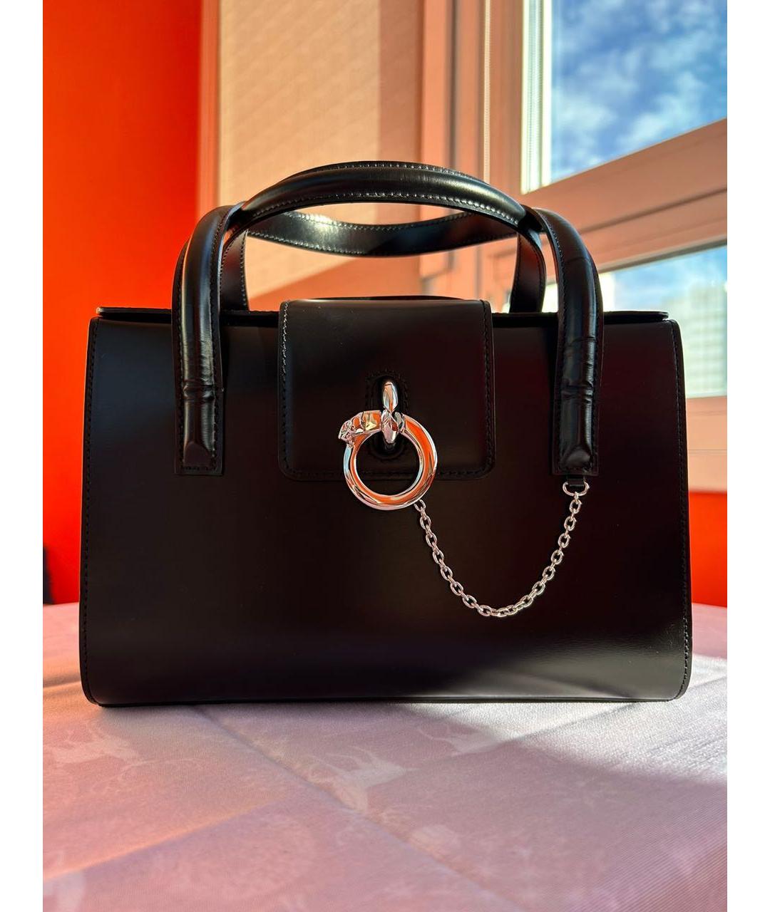CARTIER Черная кожаная сумка тоут, фото 7