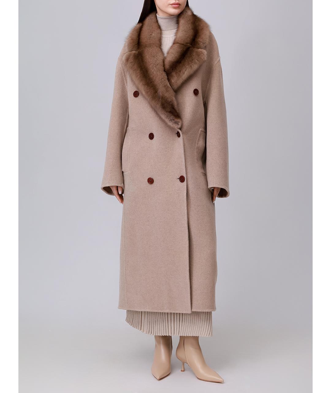 RINDI Бежевое шерстяное пальто, фото 4