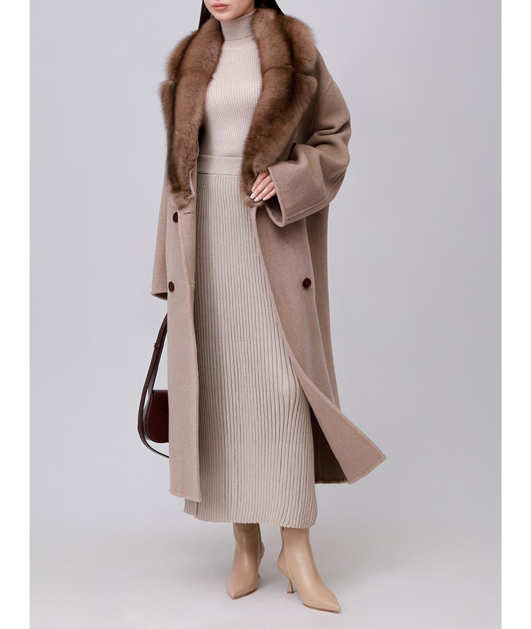 RINDI Бежевое шерстяное пальто, фото 2