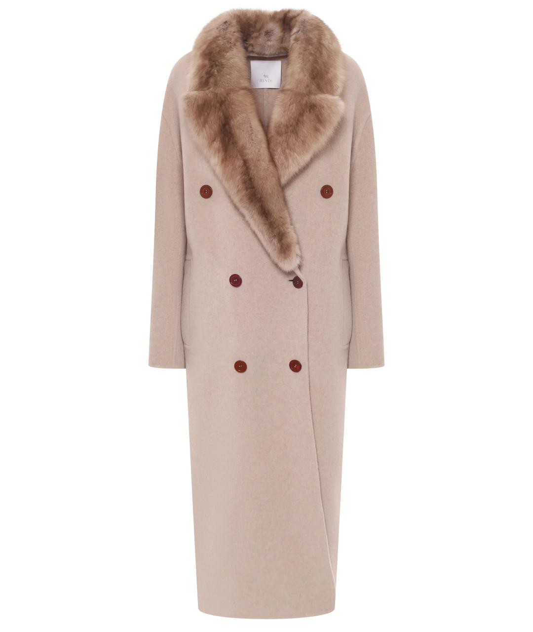 RINDI Бежевое шерстяное пальто, фото 1