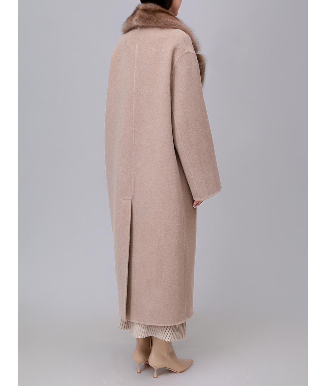 RINDI Бежевое шерстяное пальто, фото 3