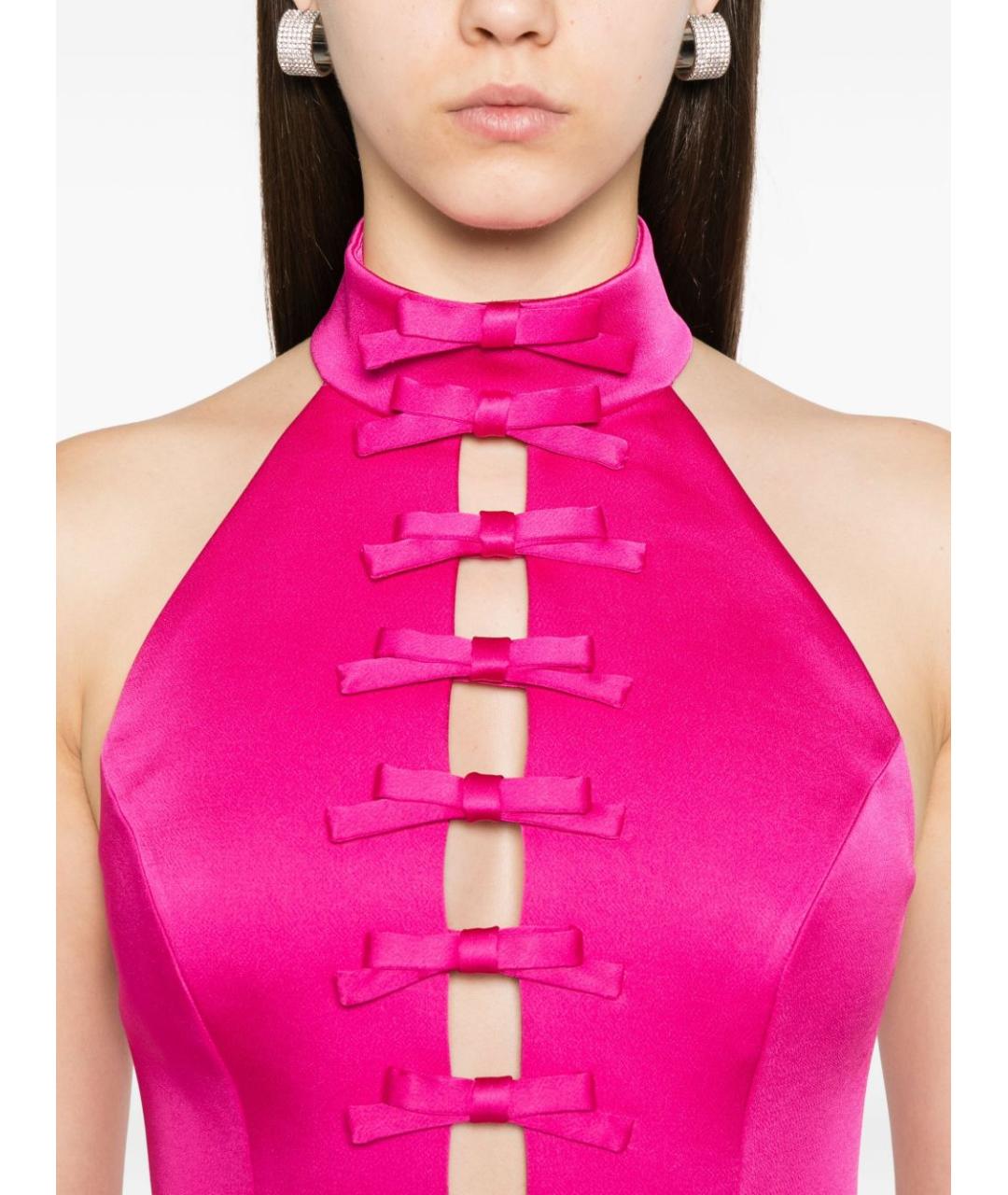 REBECCA VALLANCE Фуксия полиэстеровое платье, фото 4